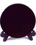 12cm Black Obsidian scrying mirror W/ stand