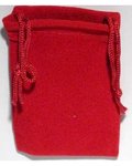 Velveteen Pouch 2 X 2 1/2 Red