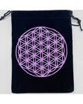 (set of 10) 5"x 7" Flower of Life Black velveteen bag