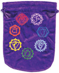 6"x 8" 7 Chakra Purple velveteen bag