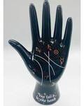 7 1/2" Black Palmistry Hand