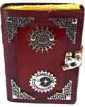Sun & Moon aged looking paper leather w/ latch 4 1/2" x 6 1/2" - Unlined