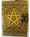 black/ yellow Pentagram leather blank book w/ latch