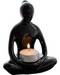 Black Yoga Lady tealight 5 1/2"