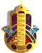 6" Hamsa Hand W Crystals