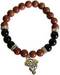 8mm Gold Sandstone (synthetic)/ Black Onyx with Fish bracelet 8mm Gold Sandstone (synthetic)/ Black Onyx with Fish bracelet
