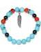 8mm Turquoise & Carnelian & Hematite/ Feather