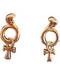 Ankh post earrings with cobra