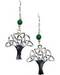 1.25" tree malachite earrings