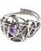 Pentacle amethyst adjustable ring