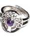 Tree amethyst adjustable ring