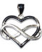 3/4" Infinity Heart sterling pendant