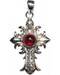 1.5" Medieval cross garnet pendant