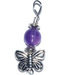 Butterfly pendant with amethyst bead