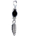 Feather pendant with black onyx bead Feather pendant with black onyx bead