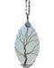 1 3/4" oval Tree of Life White Opalite necklace