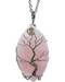 2" oval Tree of Life Rose Quartz necklace