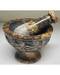 4" Floral Soapstone Mortar & Pestle