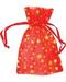 12 pk 2 3/4" x 3" Red organza pouch with Gold Stars