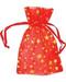 12 pk 2 3/4" x 3" Red organza pouch with Gold Stars 12 pk 2 3/4" x 3" Red organza pouch with Gold Stars