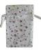 12 pk 2 3/4" x 3" White organza pouch with Silver Stars 12 pk 2 3/4" x 3" White organza pouch with Silver Stars