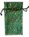 3" x 4" Green organza pouch with Gold Stars 3" x 4" Green organza pouch with Gold Stars