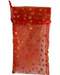 12 pk 3" x 4" Red organza pouch with Gold Stars