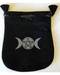 Triple Moon & Pentagram Velveteen Black Bag 5"