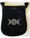 Triple Moon & Pentagram Velveteen Black Bag 5" Triple Moon & Pentagram Velveteen Black Bag 5"