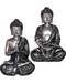 6" Buddha silver (set of 2)